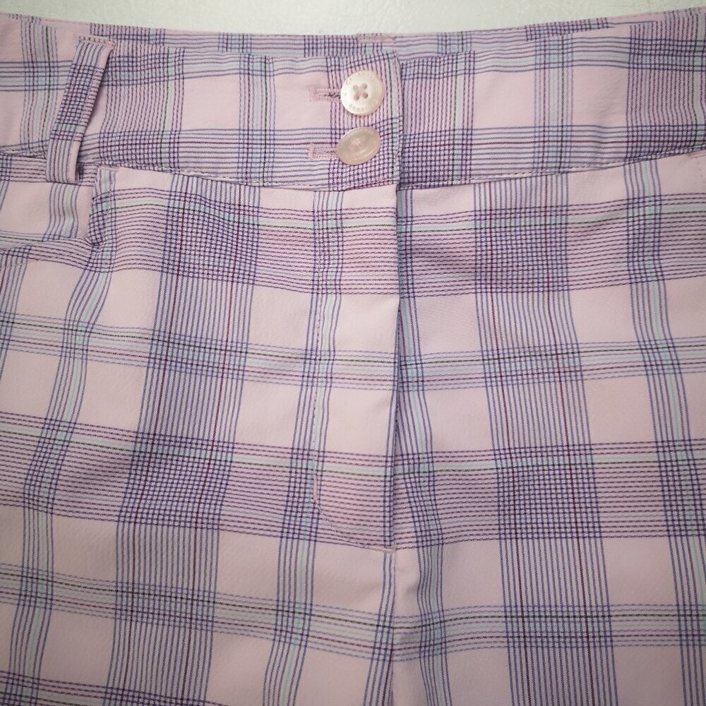 Callaway Ladies Size 8 Pink Purple & Blue Plaid Golf Shorts - Picture 6 of 14